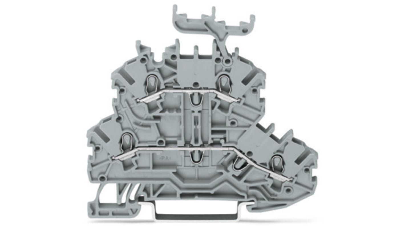 WAGO 2000-2231 TOPJOB S, 2000 Series Grey, 1mm², Double-Level, Push-In Cage Clamp Termination, ATEX, IECEx