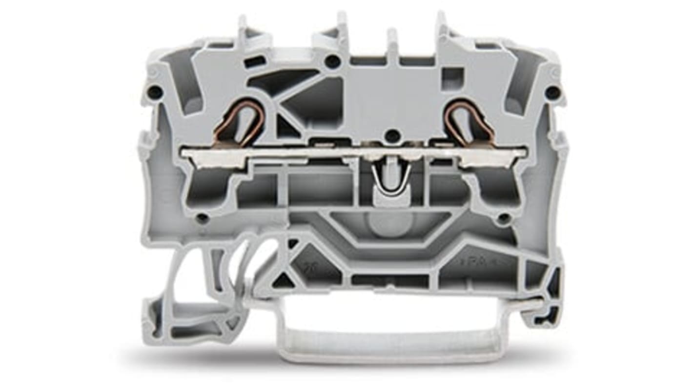 WAGO 2002-1201 TOPJOB S, 2002 Series Grey, 2.5mm², Single-Level, Push-In Cage Clamp Termination, ATEX, IECEx