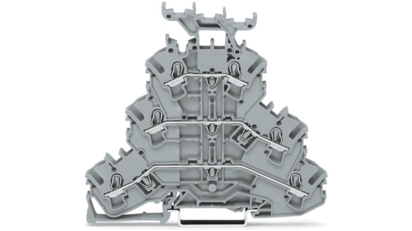 WAGO 2002-3231 TOPJOB S, 2002 Series Grey, 2.5mm², Triple-Level, Push-In Cage Clamp Termination, ATEX, IECEx