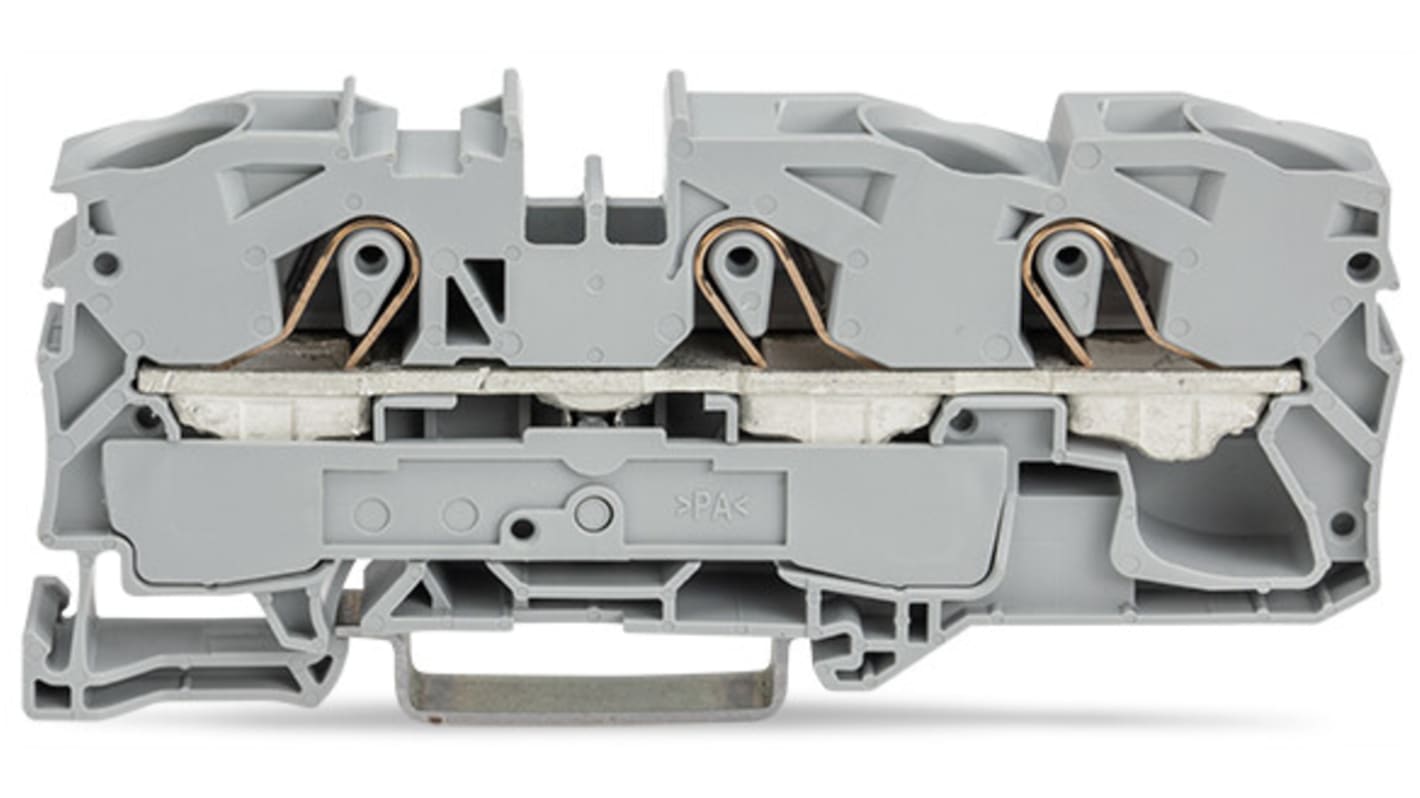 WAGO 2016-1301 TOPJOB S, 2016 Series Grey, 16mm², Single-Level, Push-In Cage Clamp Termination, ATEX, IECEx