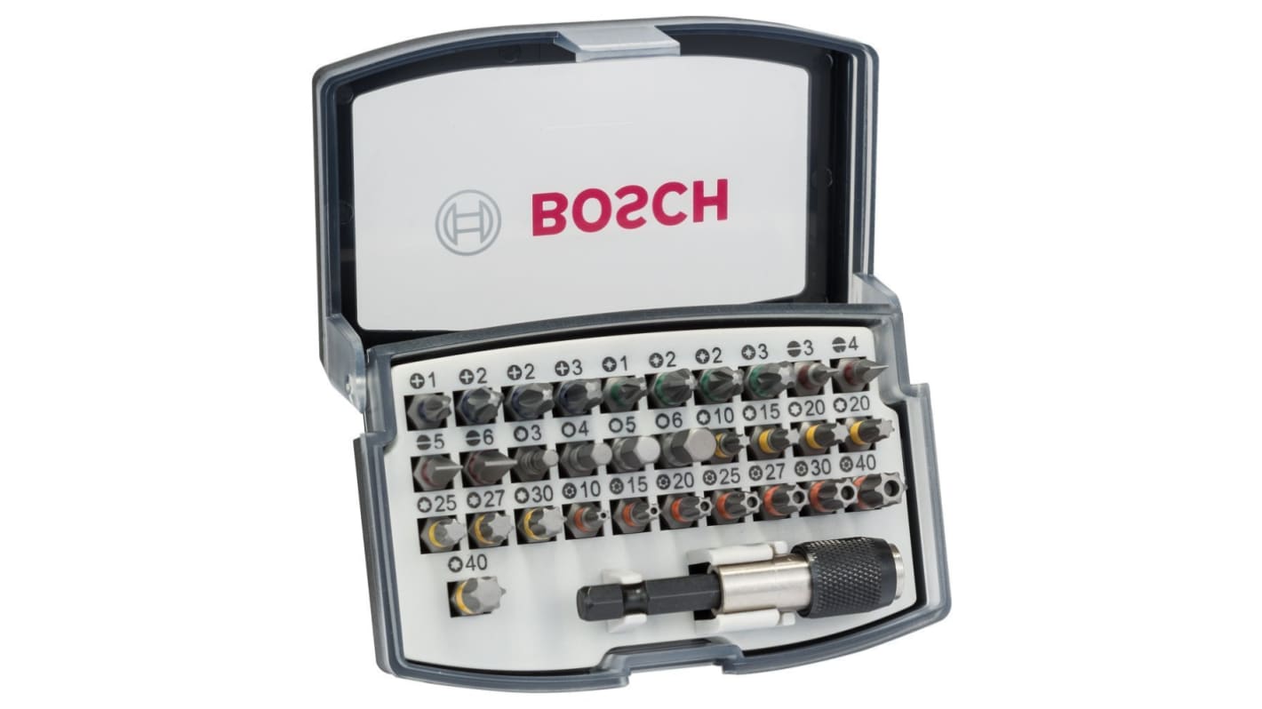 Set inserti per cacciaviti Bosch, 32 pezzi (Phillips, Pozidriv, A taglio, Torx)