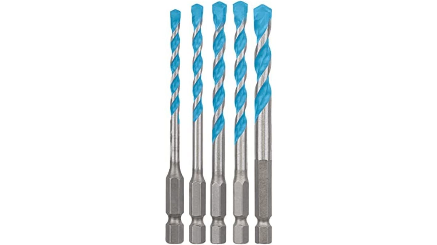 Bosch Diamant Fliesenbohrer Satz 4mm → 8mm, 5-teilig für  für verschiedene Materialien