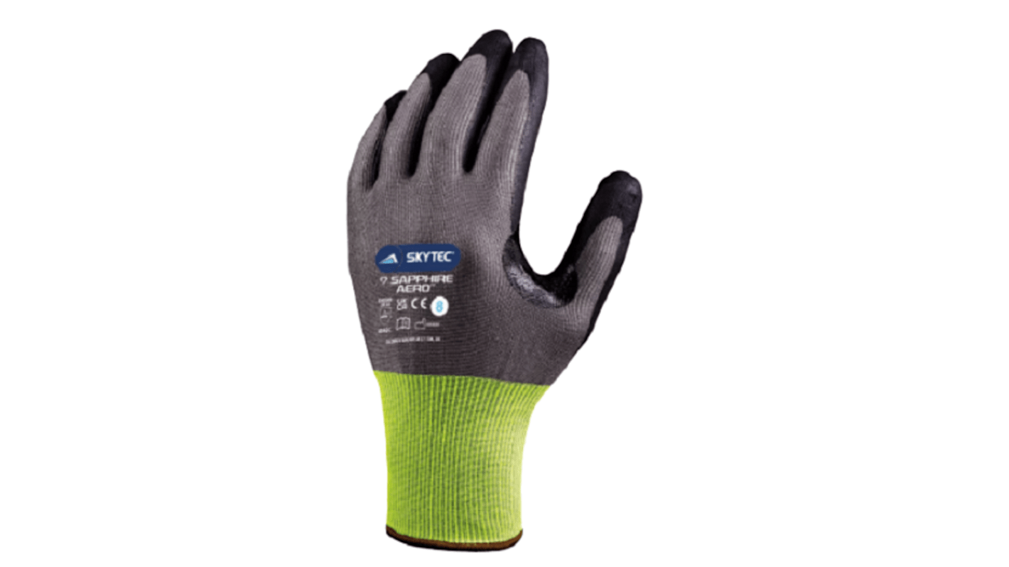 Skytec Black/Grey Nitrile Mechanic Cut Resistant Gloves, Size 8, Foam Nitrile Coating