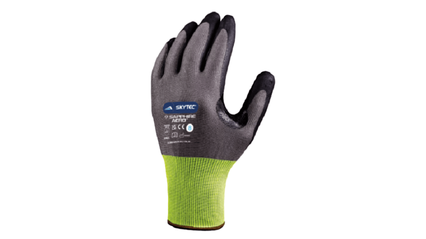 Skytec Black/Grey Nitrile Mechanic Cut Resistant Gloves, Size 9, Foam Nitrile Coating