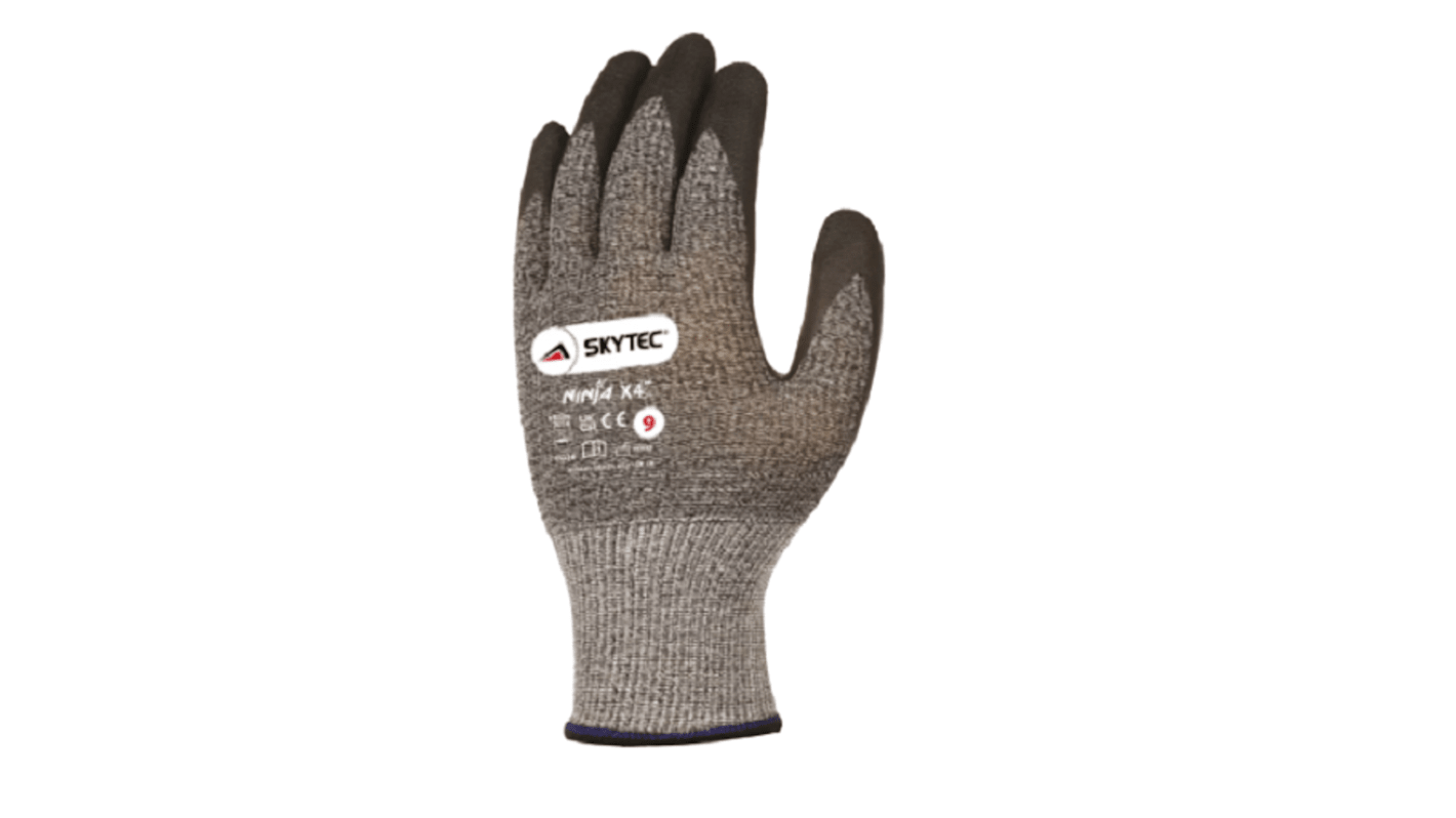 Skytec Black/Grey Glass Fibre, Nylon Cut Resistant Cut Resistant Gloves, Size 7, Polymer Coating