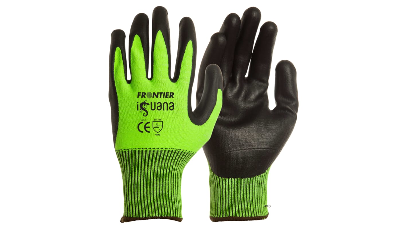 FRONTIER Lime Cut Resistant Work Gloves, Size 11, Nitrile Foam Coating