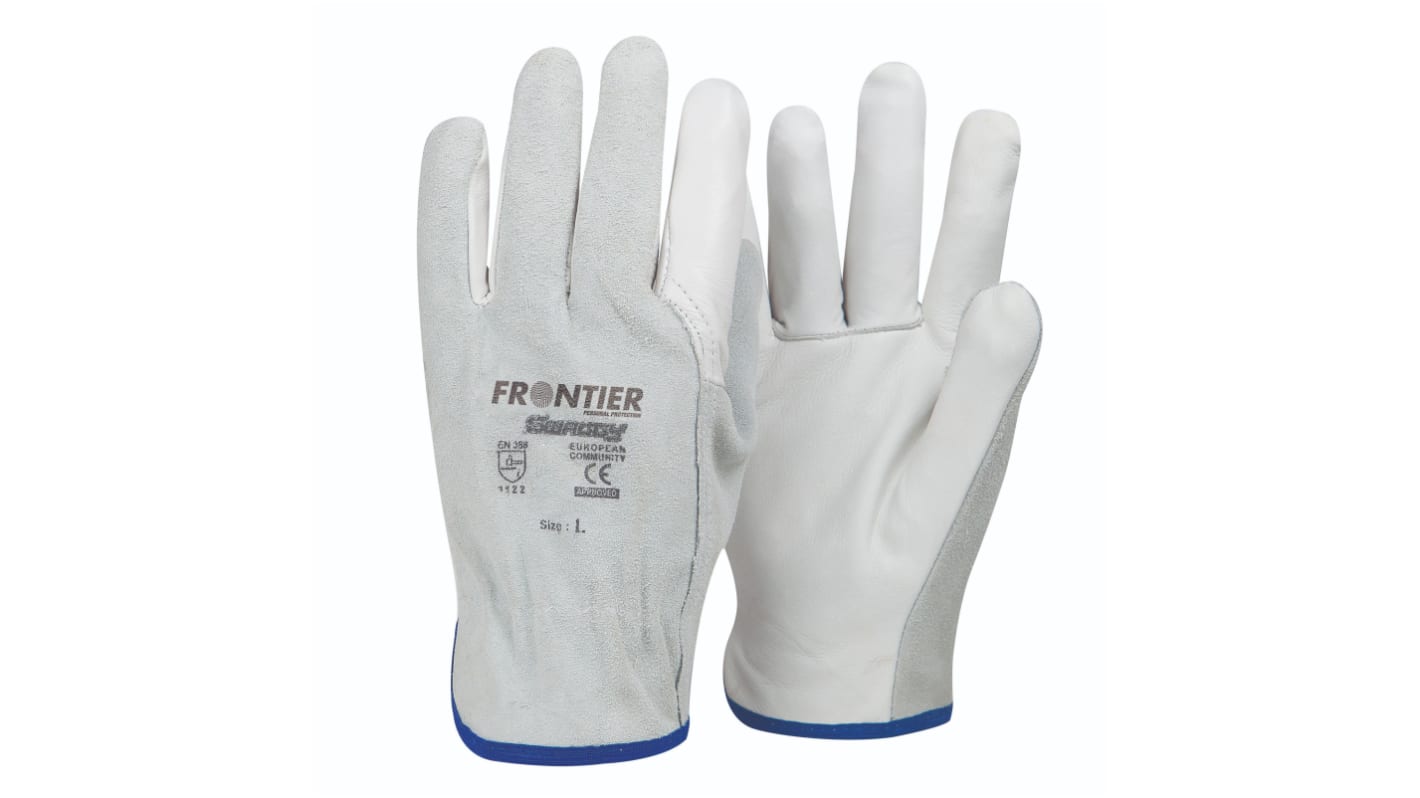 FRONTIER Grey Leather General Purpose Work Gloves, Size 11