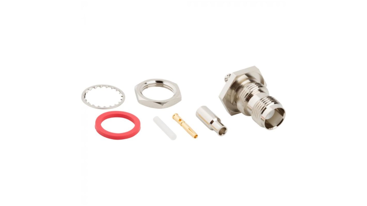 Amphenol RF, Jack Bulkhead TNC Connector, Crimp Termination, Straight Body