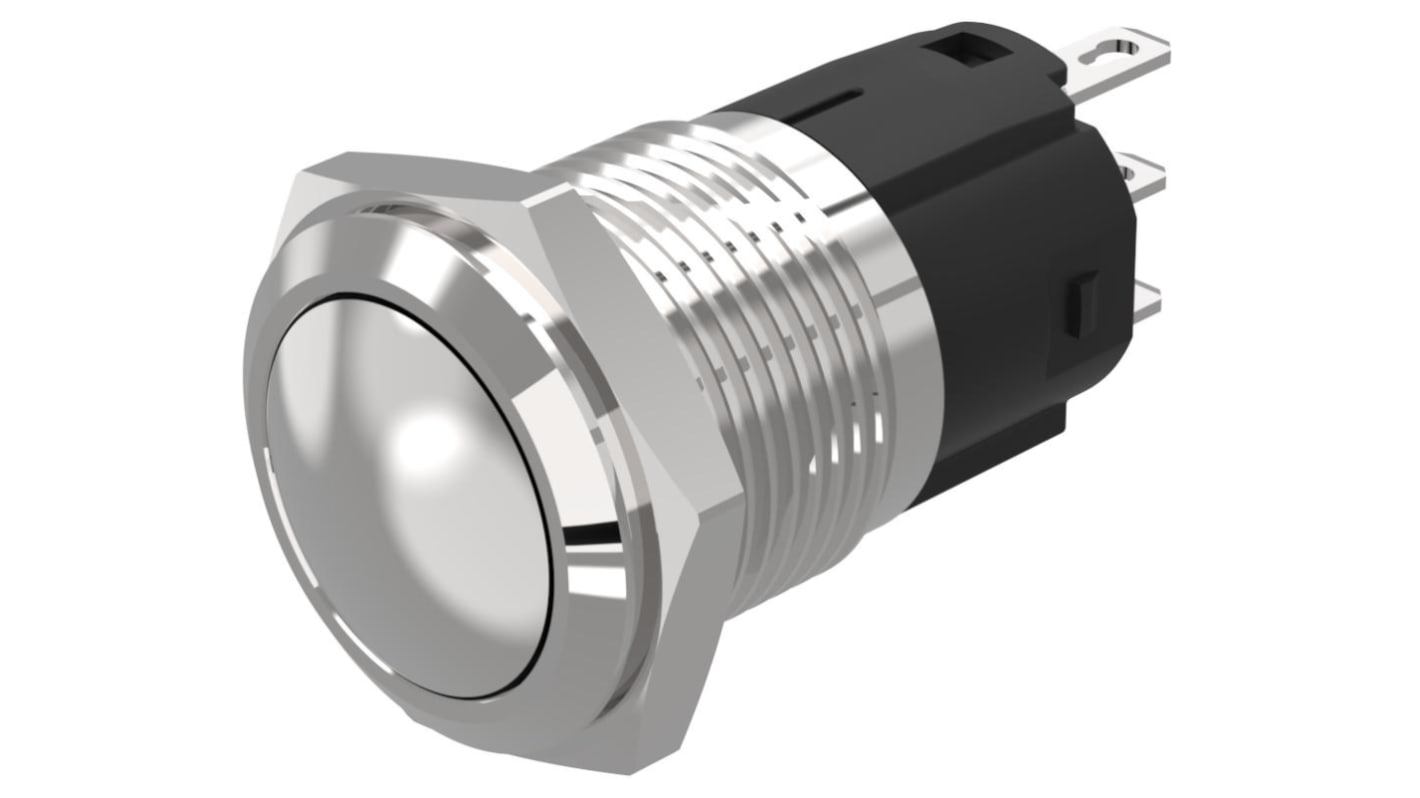 EAO 82 Series Push Button Switch, Latching, Panel Mount, 16mm Cutout, SPDT, 240V, IP65, IP67