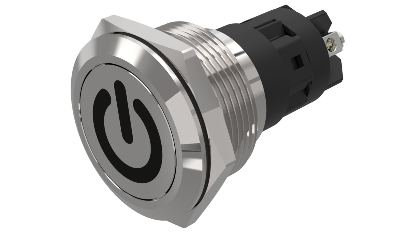EAO 82 Series Push Button Switch, Latching, Panel Mount, 22.3mm Cutout, SPDT, 240V, IP65, IP67
