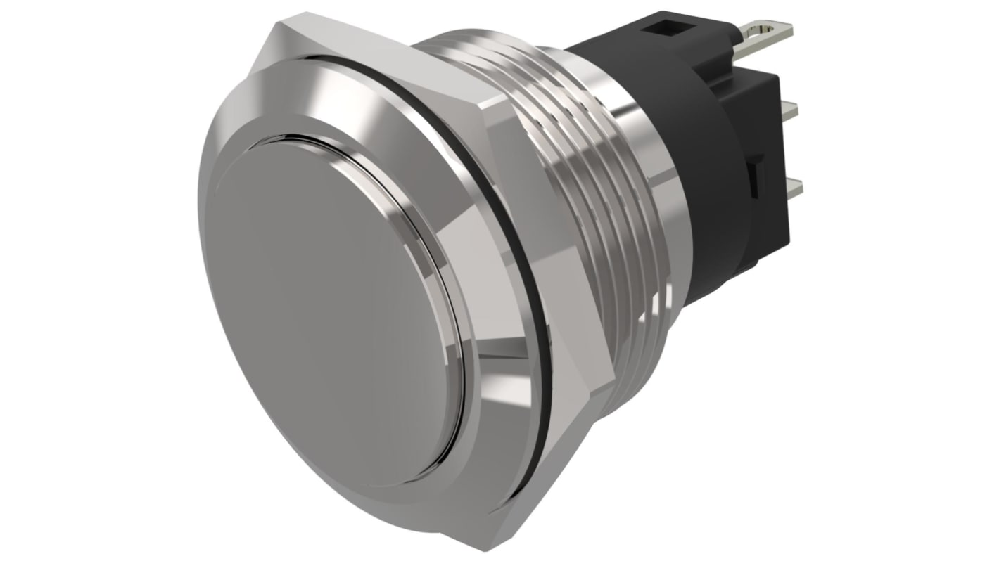 EAO 82 Series Push Button Switch, Latching, Panel Mount, 22.3mm Cutout, SPDT, 240V, IP65, IP67