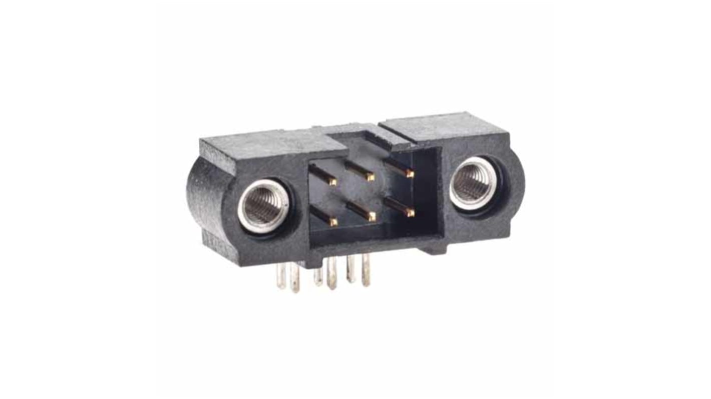 HARWIN M80-530 Series Horizontal Through Hole Mount PCB Connector, 6-Contact, 2-Row, 2mm Pitch, Solder Termination