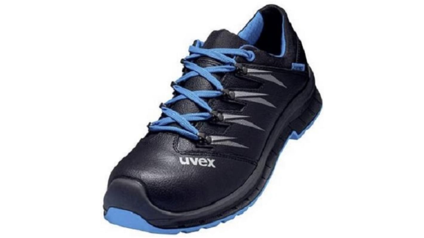 Uvex 69342 Unisex Black, Blue Stainless Steel Toe Capped Safety Shoes, UK 7, EU 41