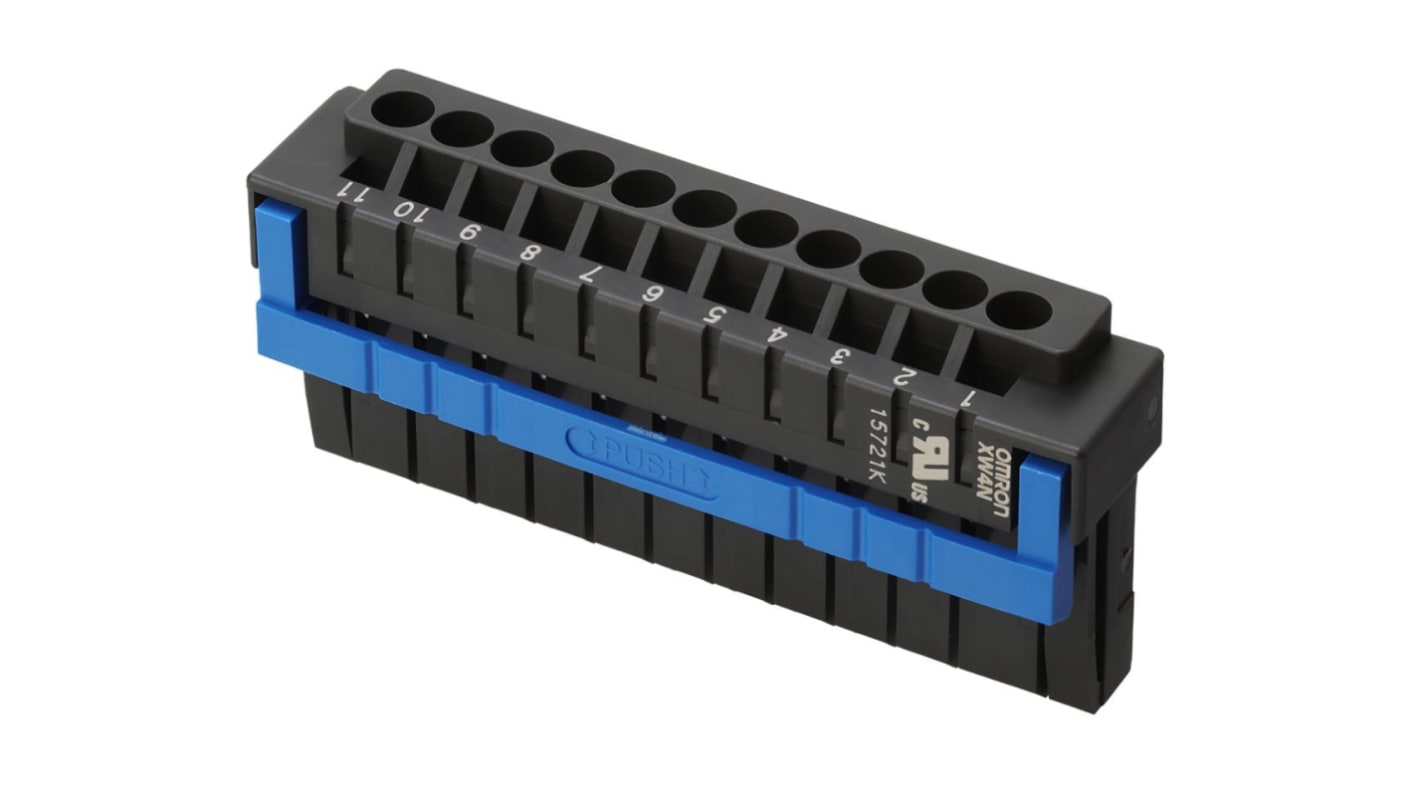 Omron, 3.5mm Pitch, 11 Way, Pluggable Terminal Block, Plug, Plug-In, XW4N-11D1-S