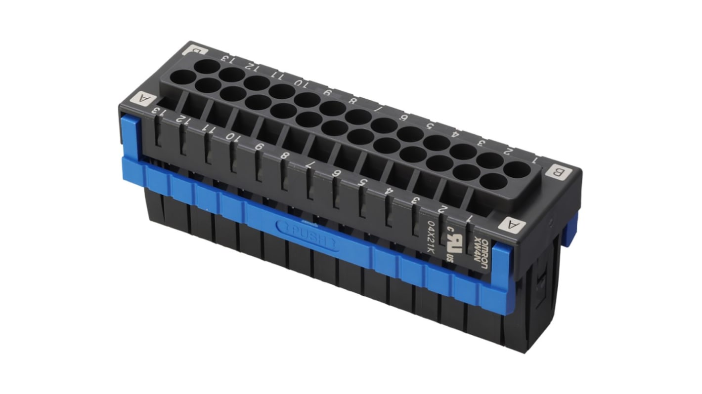 Omron, 3.5mm Pitch, 26 Way, Pluggable Terminal Block, Plug, Plug-In, XW4N-26D2-S
