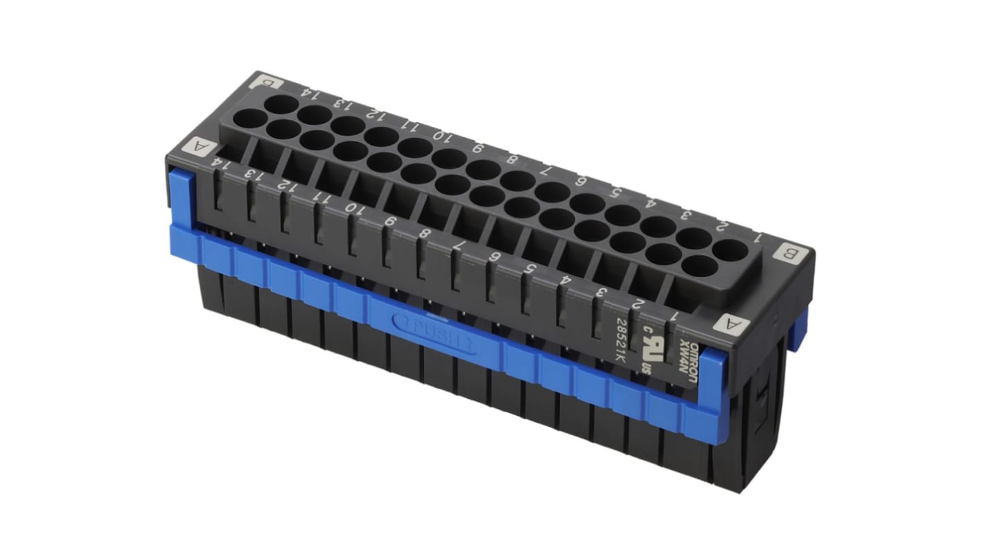Omron, 3.5mm Pitch, 28 Way, Pluggable Terminal Block, Plug, Plug-In, XW4N-28D2-S