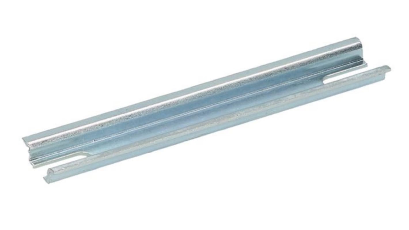 RS PRO Steel Unperforated DIN Rail, Top Hat Compatible, 98mm x 15mm