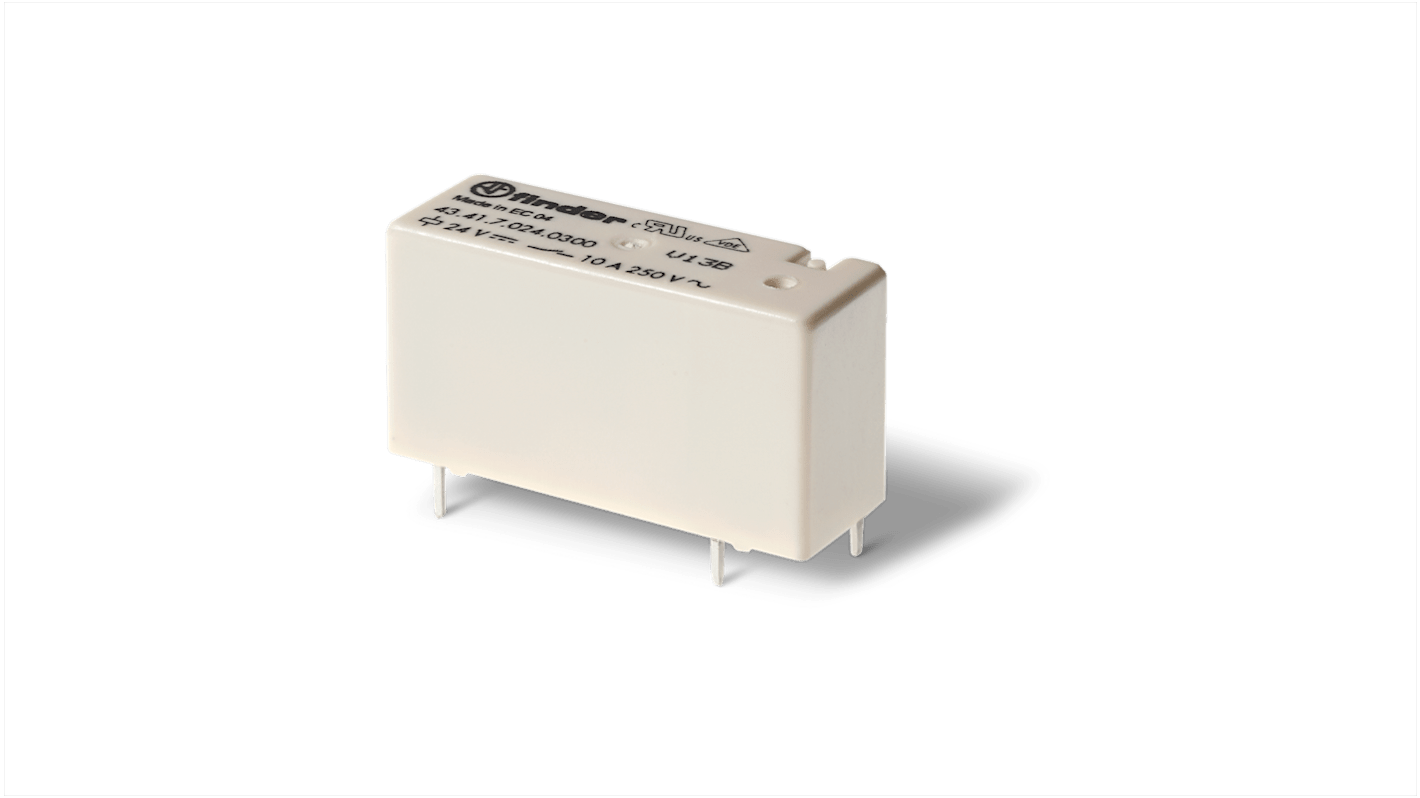 Finder PCB Mount, Plug In Relay, 18V dc Coil, 10A Switching Current, SPDT