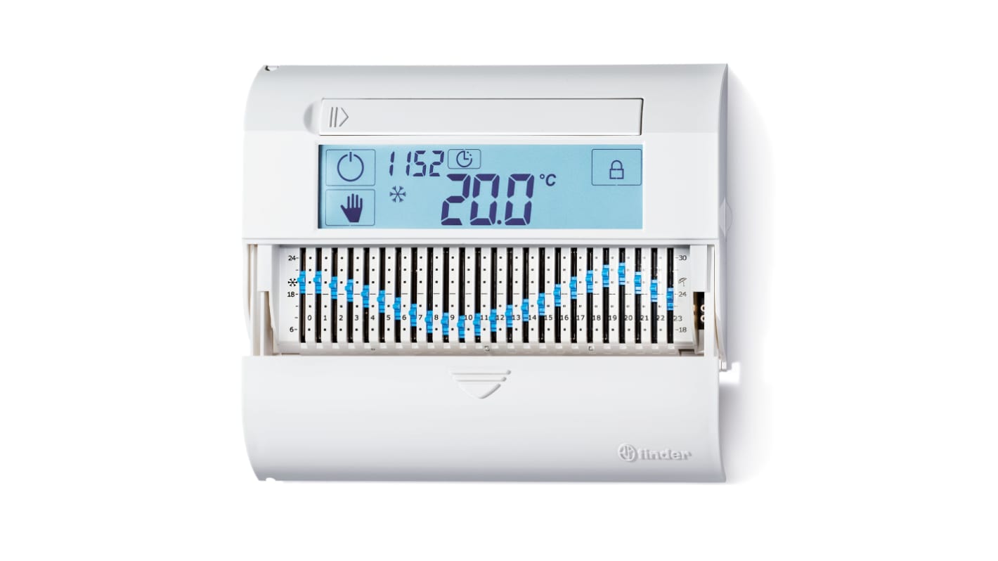 Finder Thermostat 5A / 250 V AC Wechsler 1-polig mit Digital Display