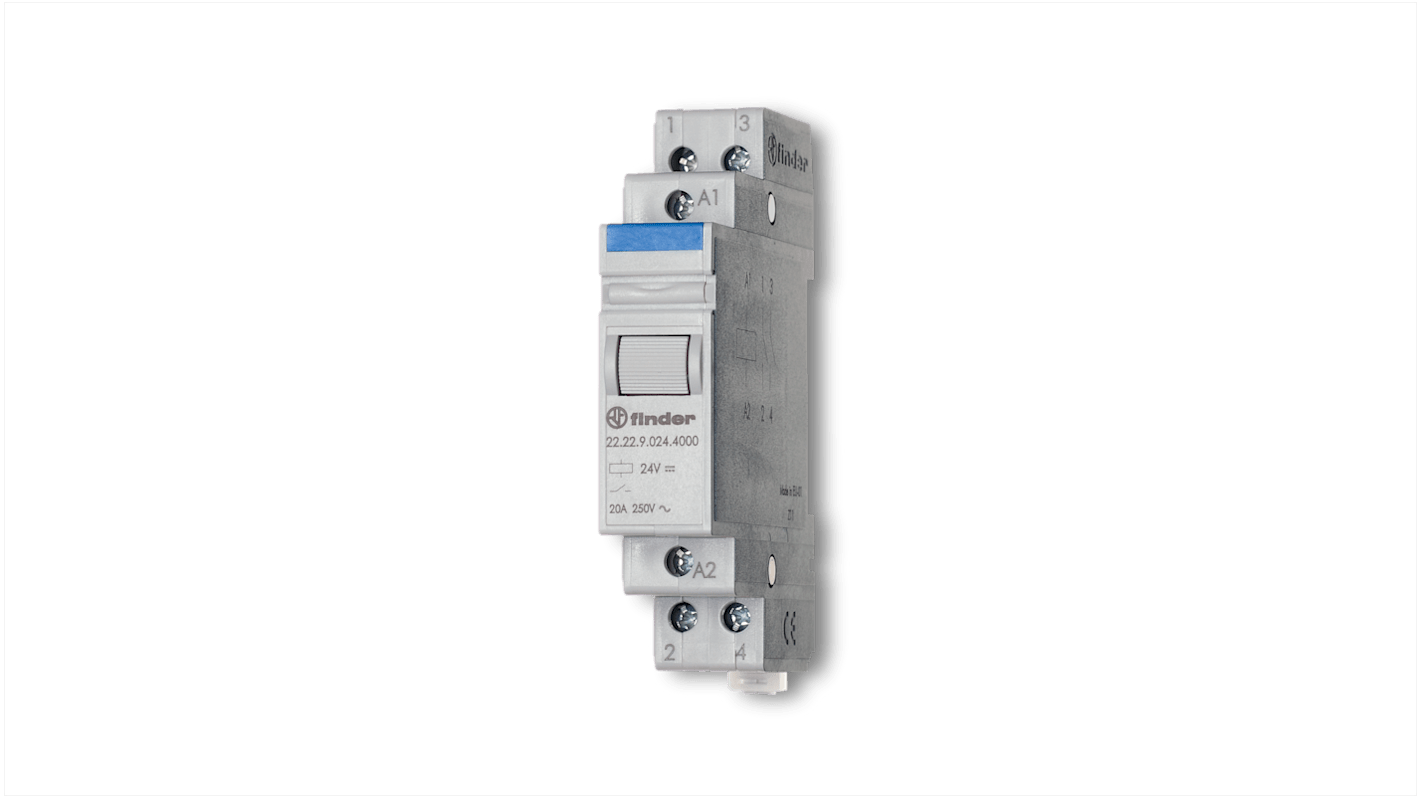 Finder Monostabiles Relais 48V ac Spule DPST-2NO für DIN-Schienen 20A Monostabiles Relais