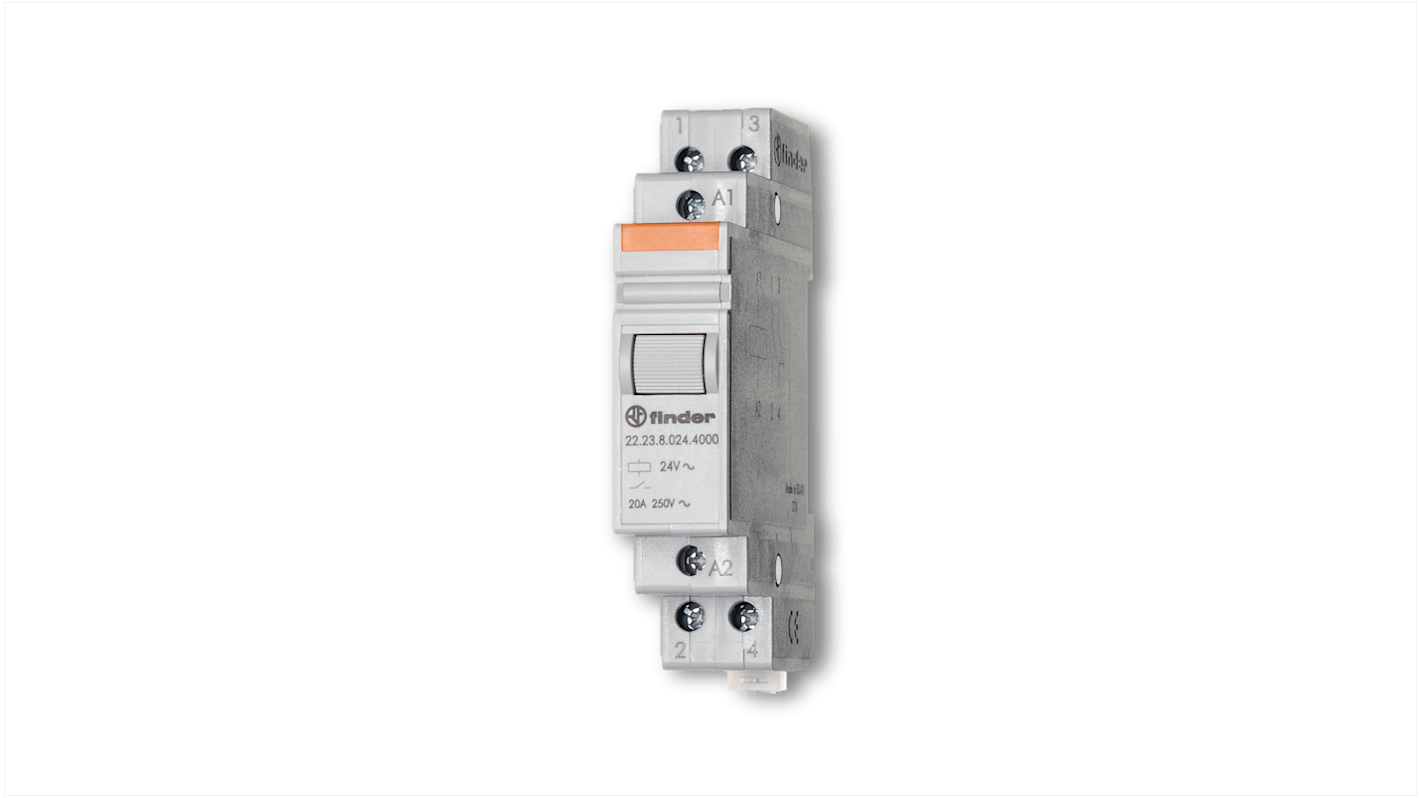 Relais monostable Finder, 1 NO, 1 NO, bobine 48V c.a. Rail DIN