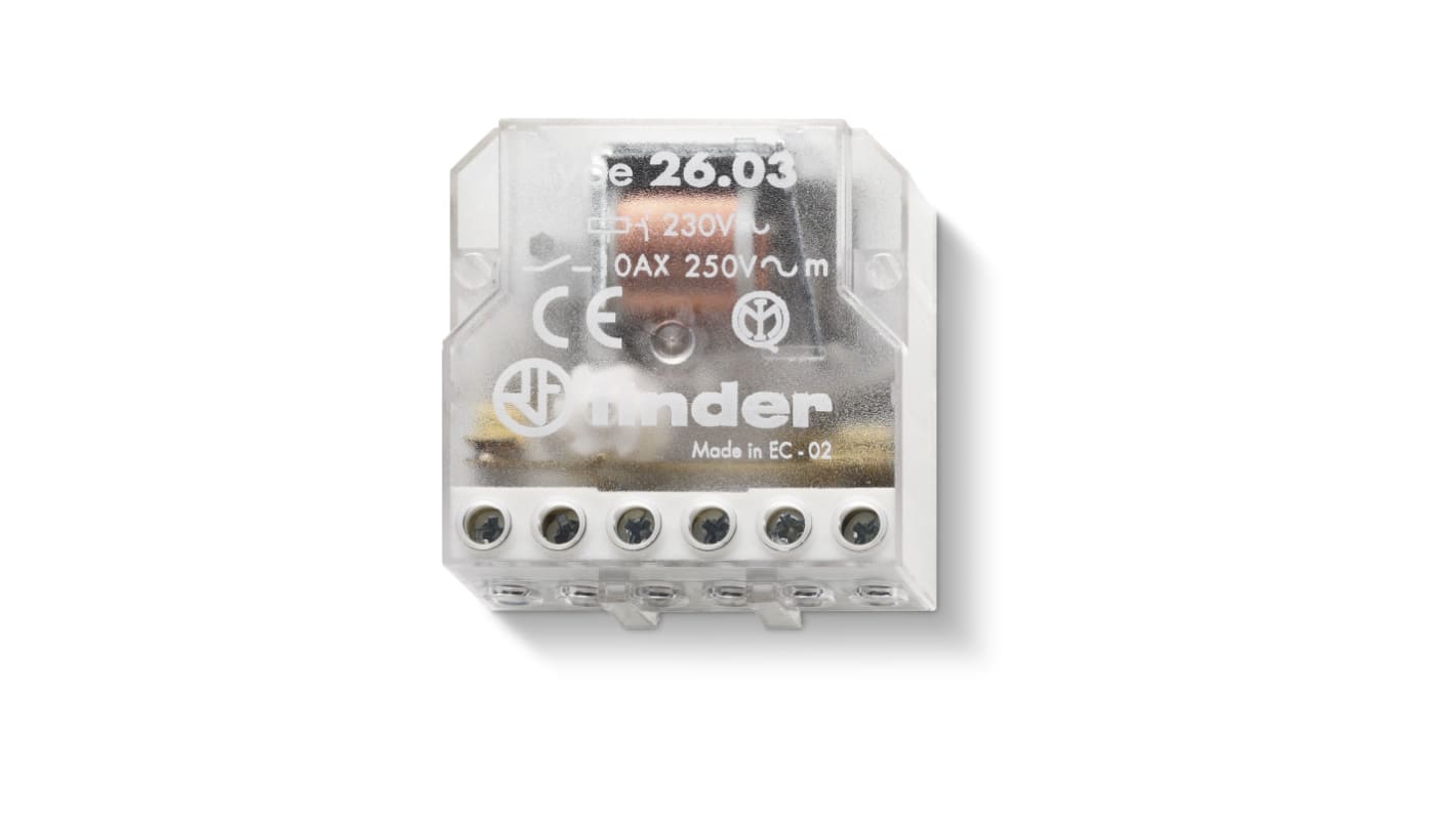 Finder Panel Mount Modular Step Relay, 230V ac Coil, 10A Switching Current, SPST, SPST
