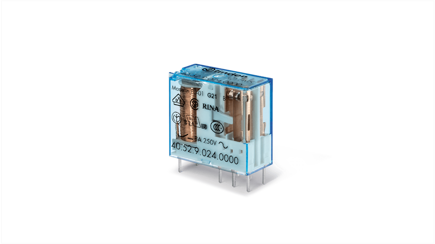 Finder PCB Mount Power Relay Module, 24V dc Coil, 8A Switching Current