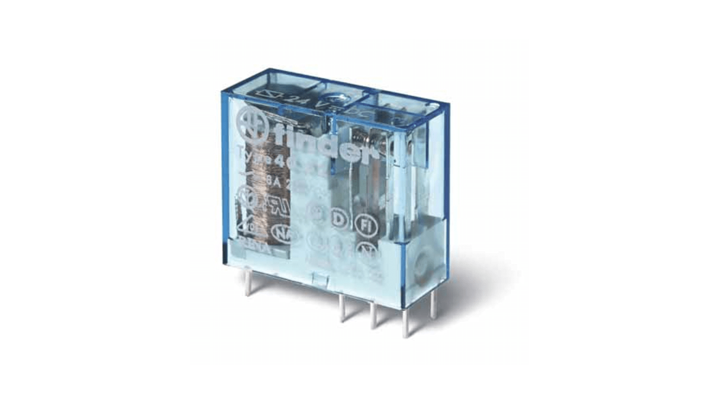 Finder PCB Mount, Plug In Power Relay Module, 24V dc Coil, 16A Switching Current, SPDT