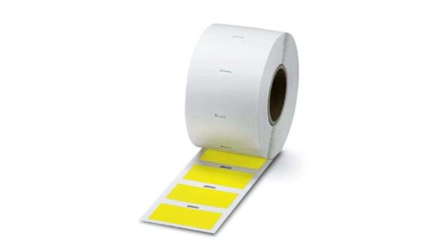 Etiqueta Phoenix Contact sobre fondo Amarillo, para usar con THERMOMARK ROLL, THERMOMARK ROLL 2.0, THERMOMARK