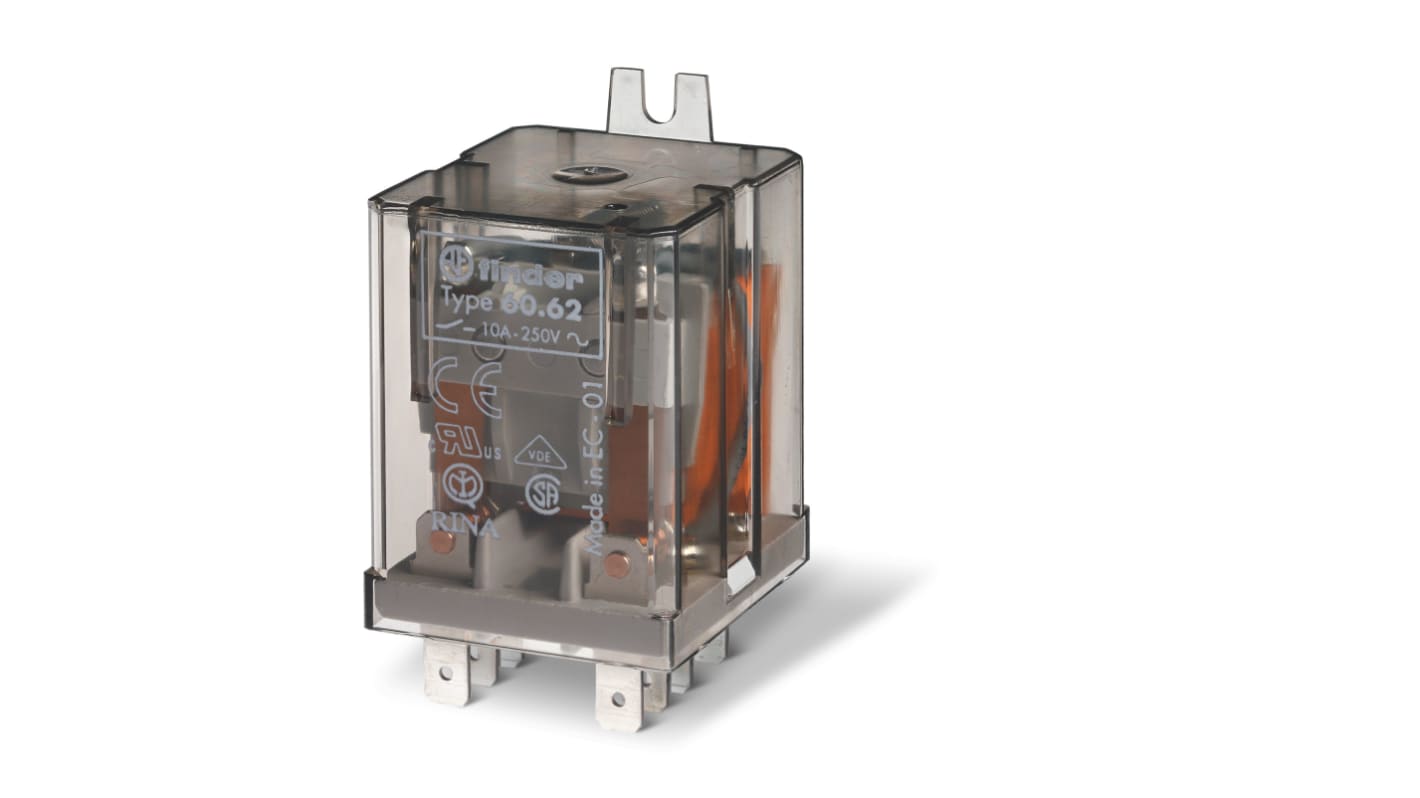 Finder Flange Mount Relay, 60V dc Coil, 10A Switching Current