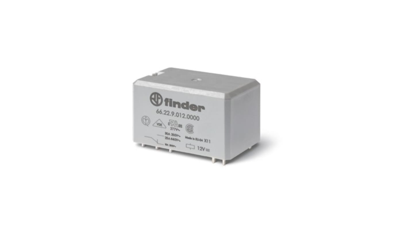 Relais de puissance Finder, DPST-2NO, bobine 120V c.c. Rail DIN