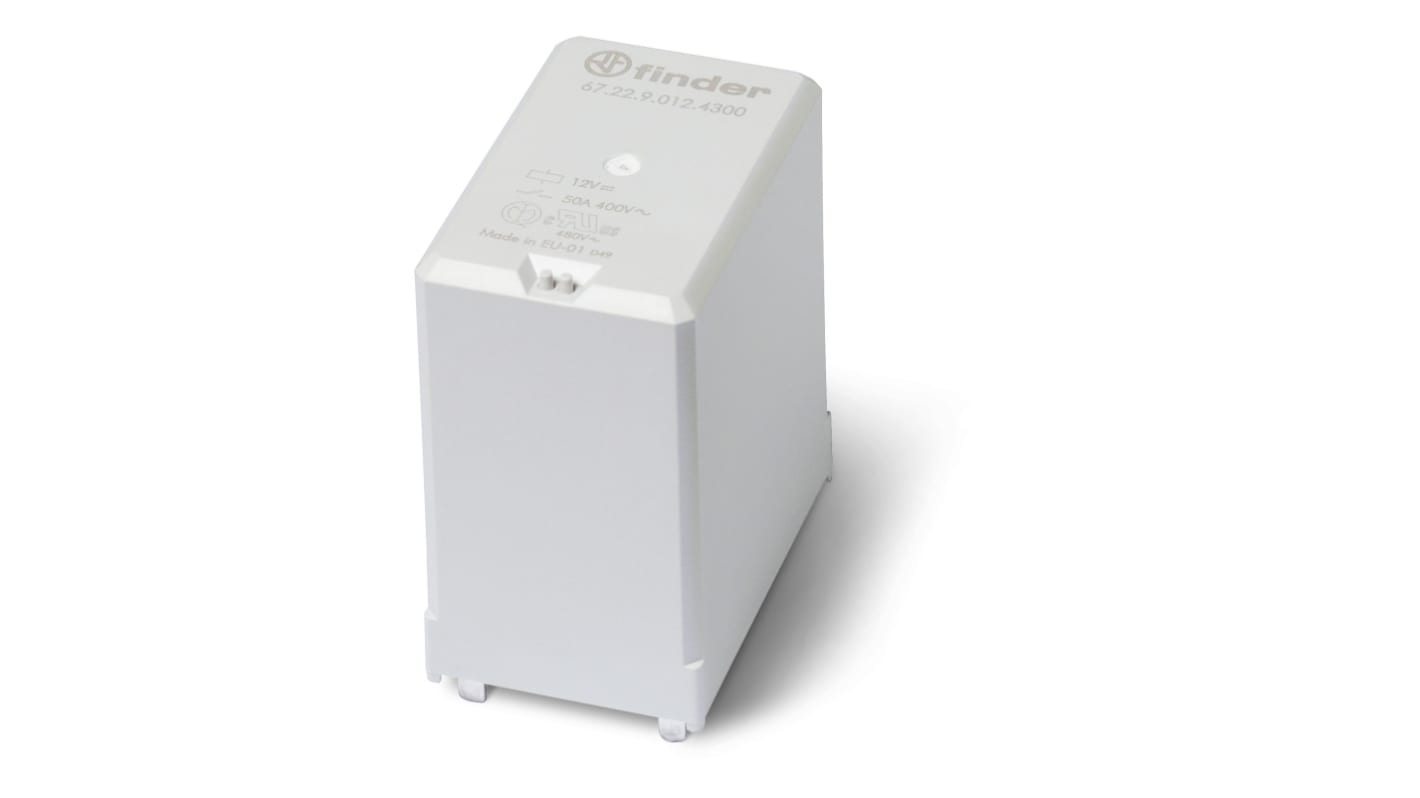 Finder Relais 12V dc Spule DPST-2NO Printrelais 50A Monostabiles Relais