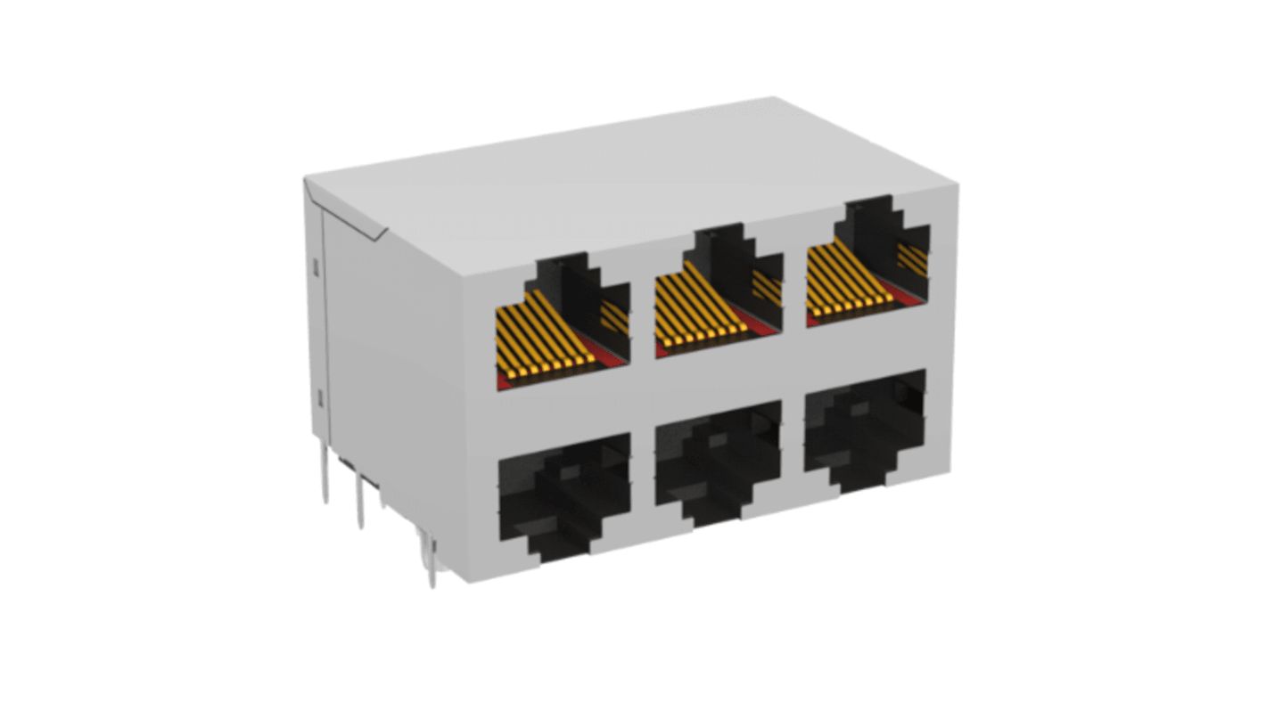 ERNI Female RJ Connector Module, Through Hole, CAT 5