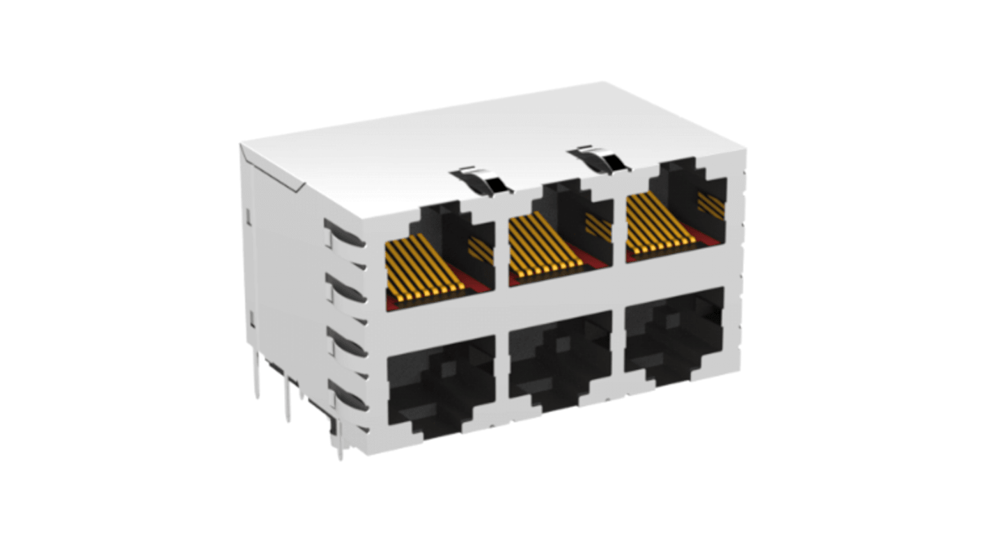 Módulo de conector RJ Cat5 Hembra ERNI, de 8 vías