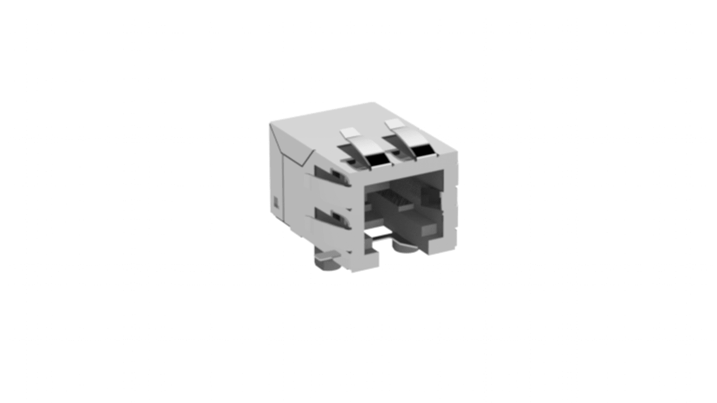 ERNI Female RJ Connector Module, Through Hole, Cat3, Cat4 1x1 Port 6P-6C -Way
