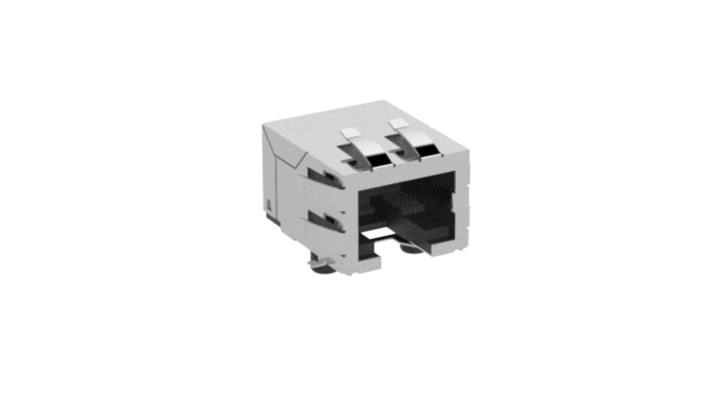 ERNI Female RJ Connector Module, Through Hole, Cat3, Cat4 1x1 Port 8P-8C -Way