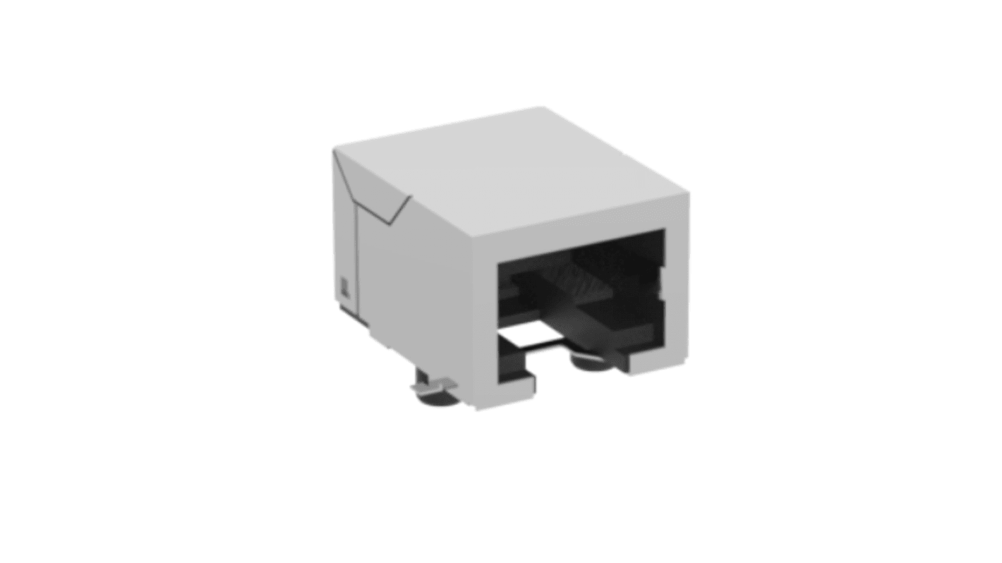 ERNI Female RJ Connector Module, Through Hole, Cat3, Cat4 1x1 Port 8P-8C -Way