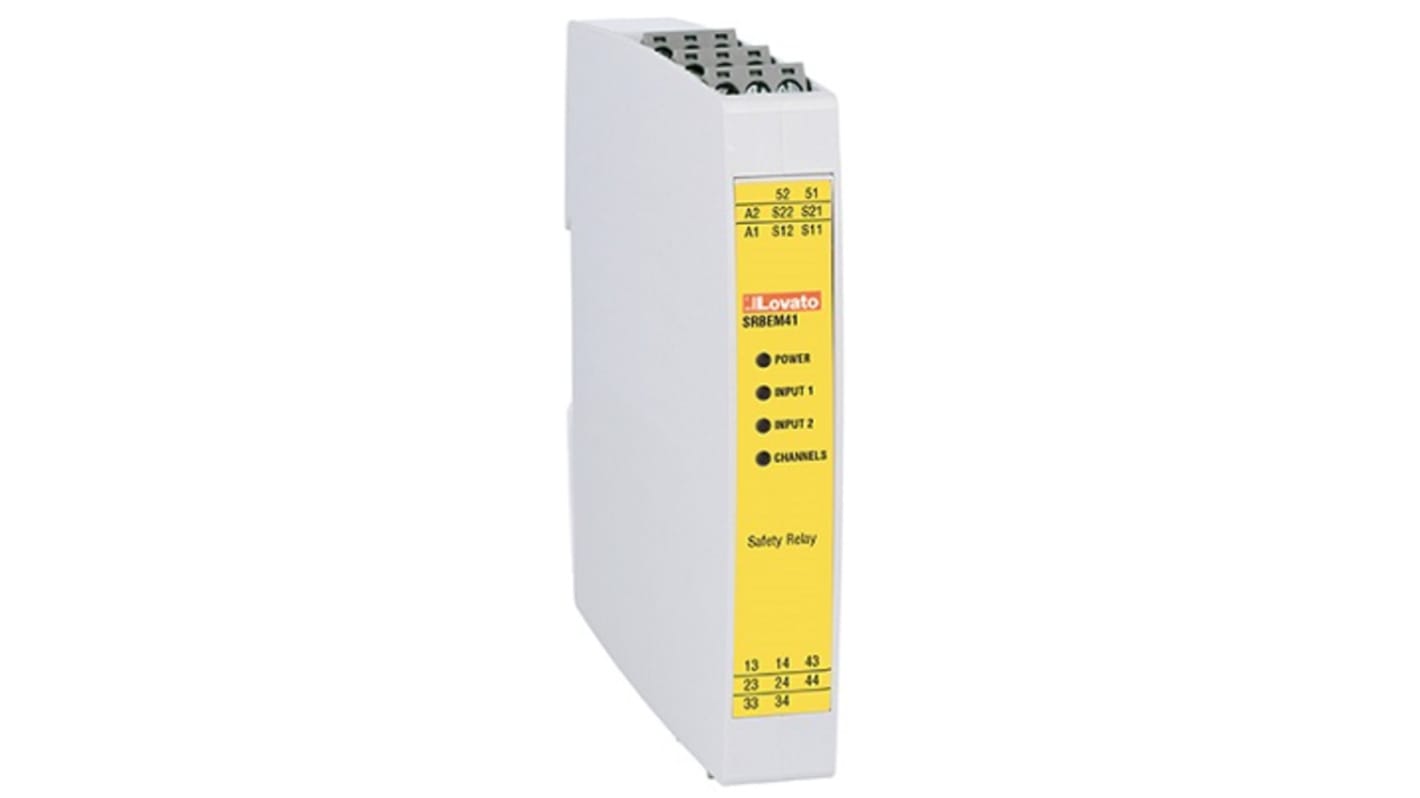 Lovato Expansion Module Safety Relay, 24V ac/dc, Dual-Channel, 5 Safety Contacts