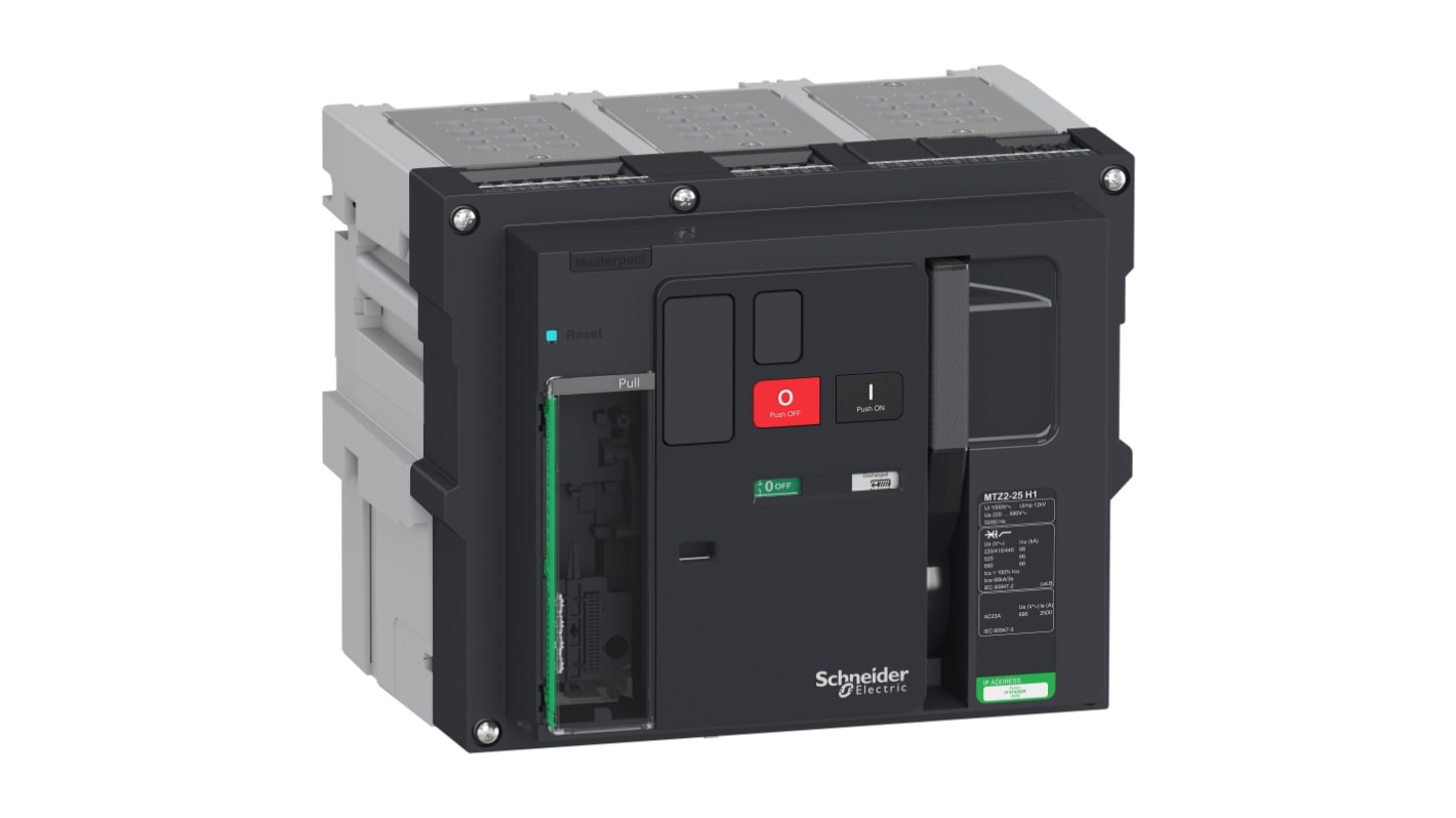 MCCB Schneider Electric, 3 Polos, 2.5kA, Montaje fijo, Masterpact, MTZ2 25H1