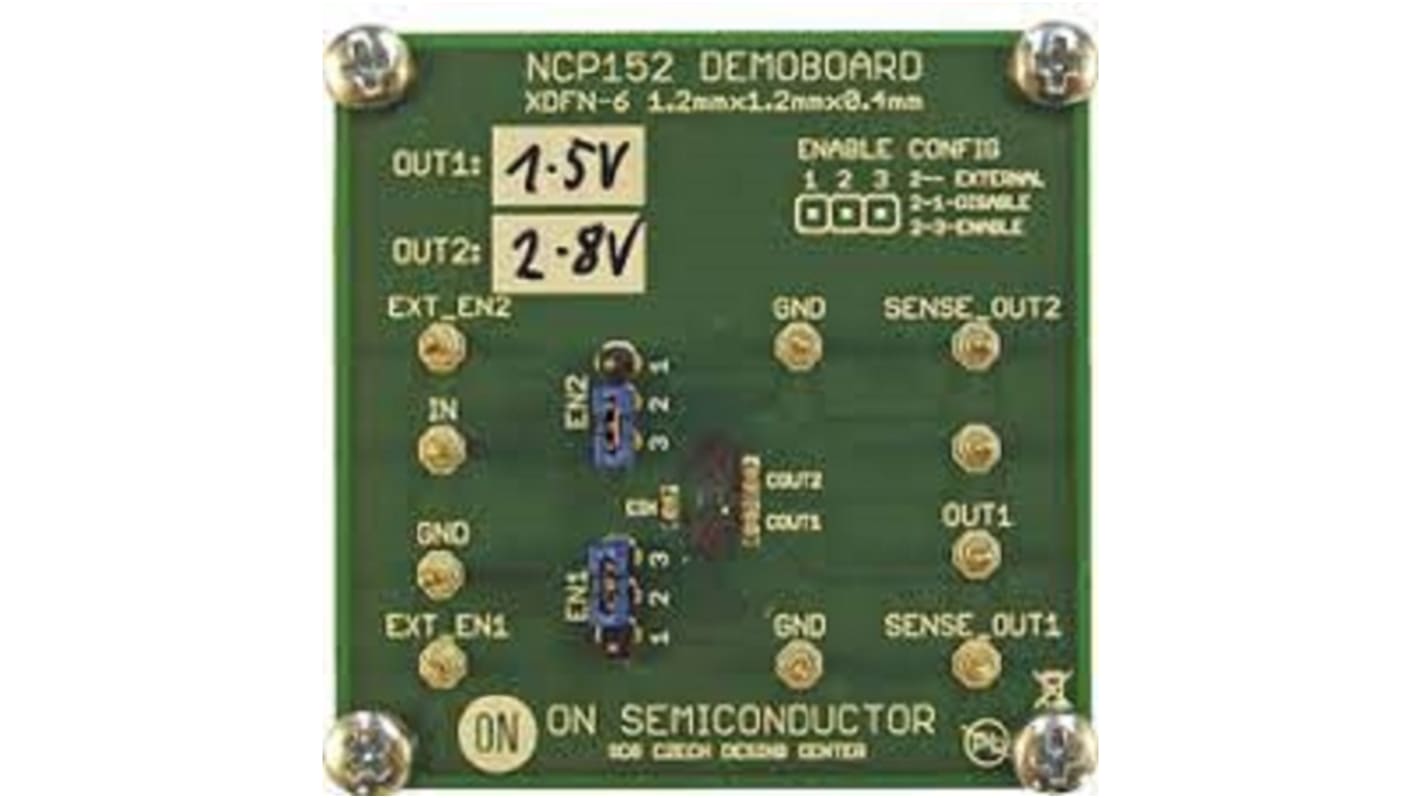 onsemi Dual 150 mA, Linear Voltage Regulator, Low Dropout (LDO), Low IQ Evaluation Board LDO Voltage Regulator for