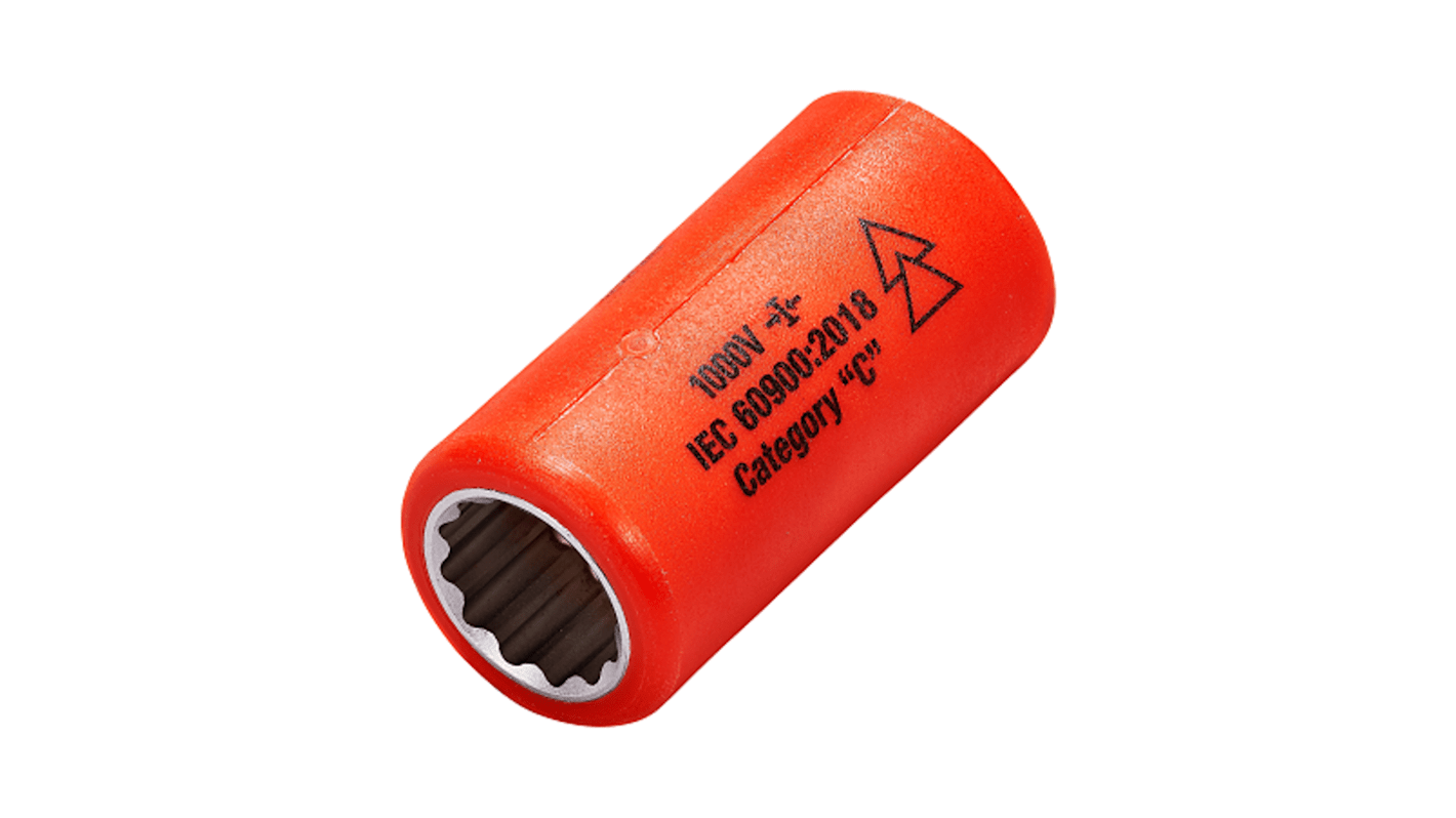 ITL Insulated Tools Ltd 3/8 in Drive 9mm Insulated Standard Socket, 12 point, VDE/1000V, 44 mm Overall Length