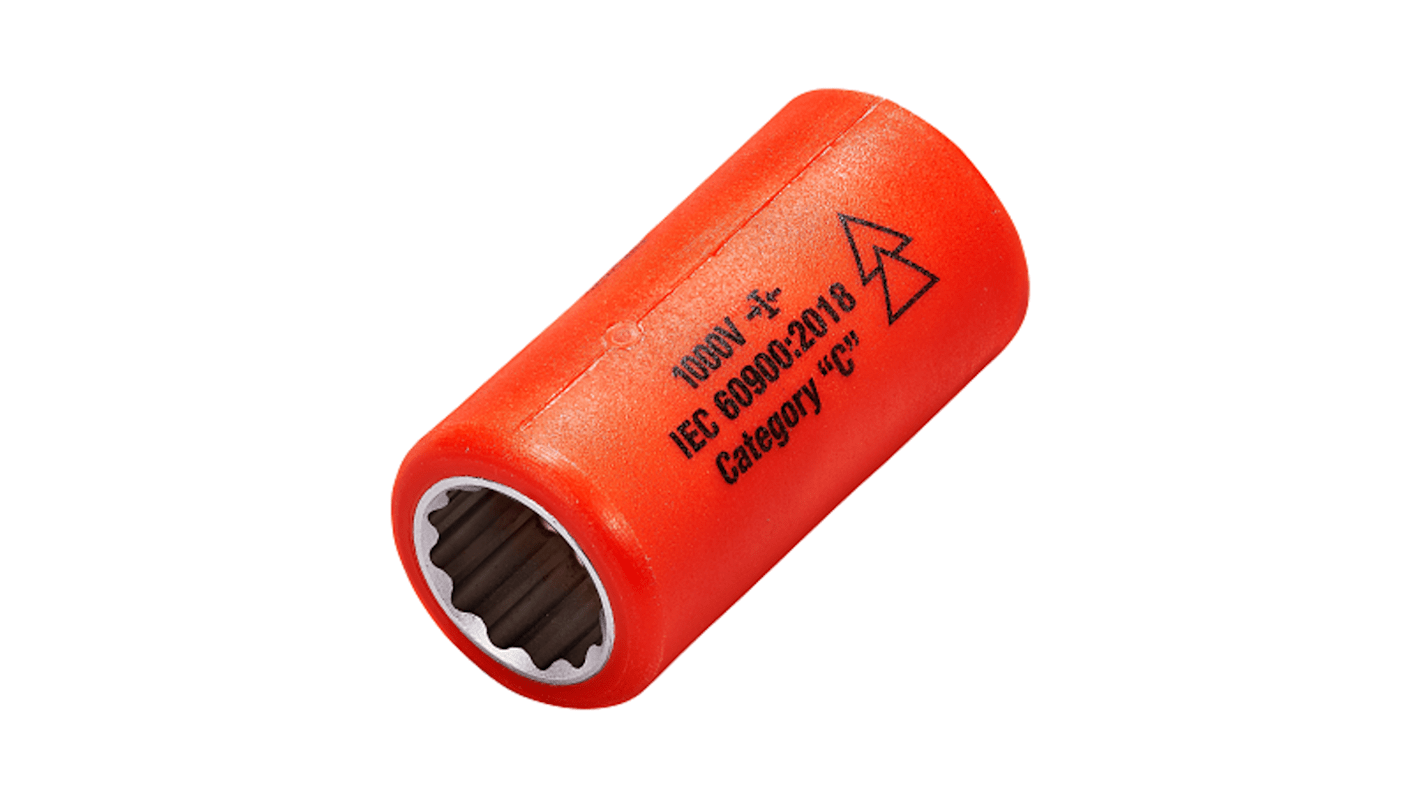 ITL Insulated Tools Ltd 3/8 in Drive 10mm Insulated Standard Socket, 12 point, VDE/1000V, 44 mm Overall Length