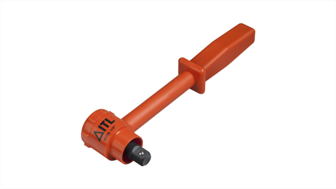 ITL Insulated Tools Ltd VDE/1000V Skraldenøgle, 1/4 tomme Firkant fæste, med Skraldehåndtag med vendbar retning, L: 256