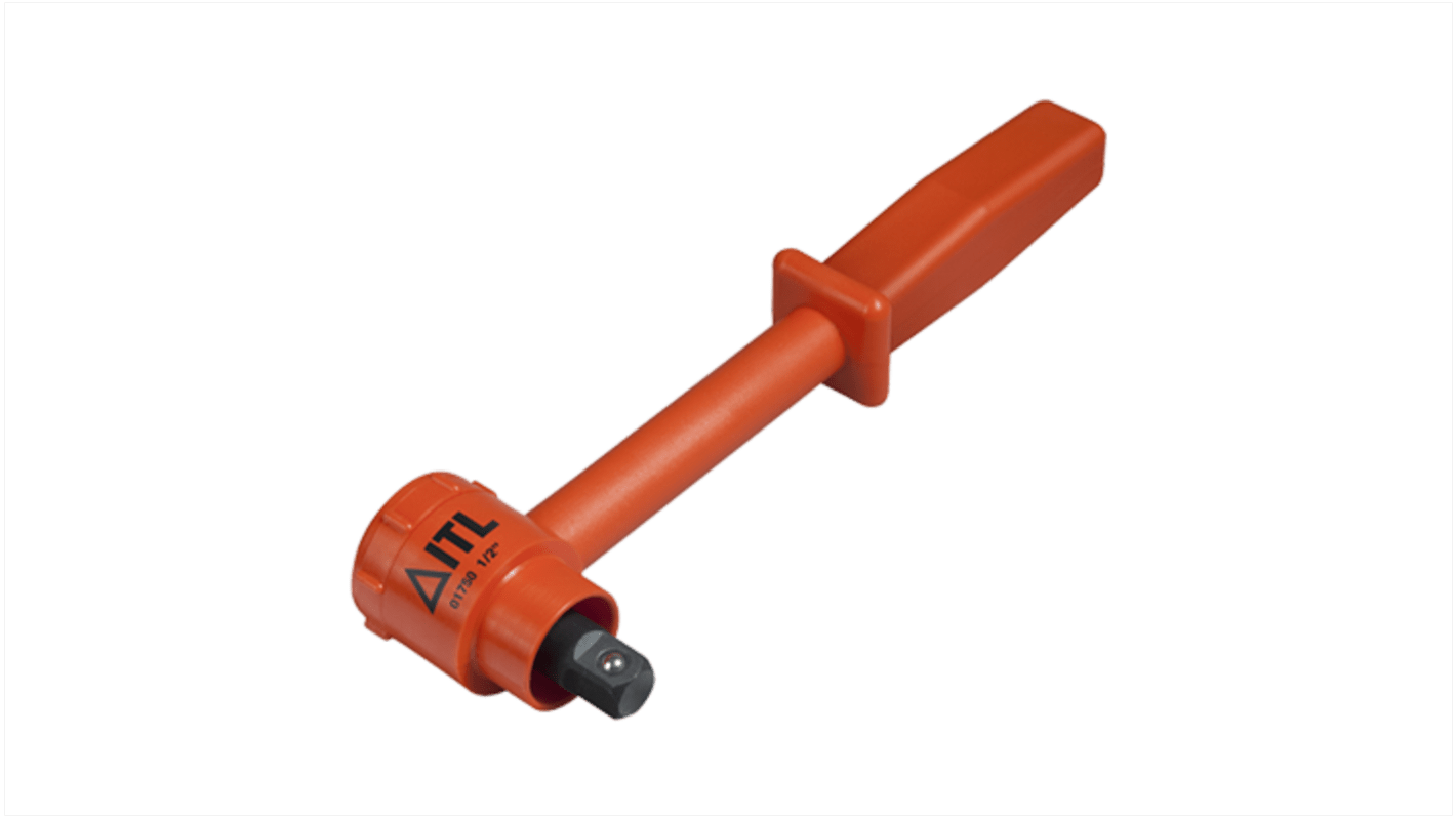 ITL Insulated Tools Ltd 3/8 in Square Ratchet Socket Wrench with Reversible Ratchet Handle, 300 mm Overall, VDE/1000V