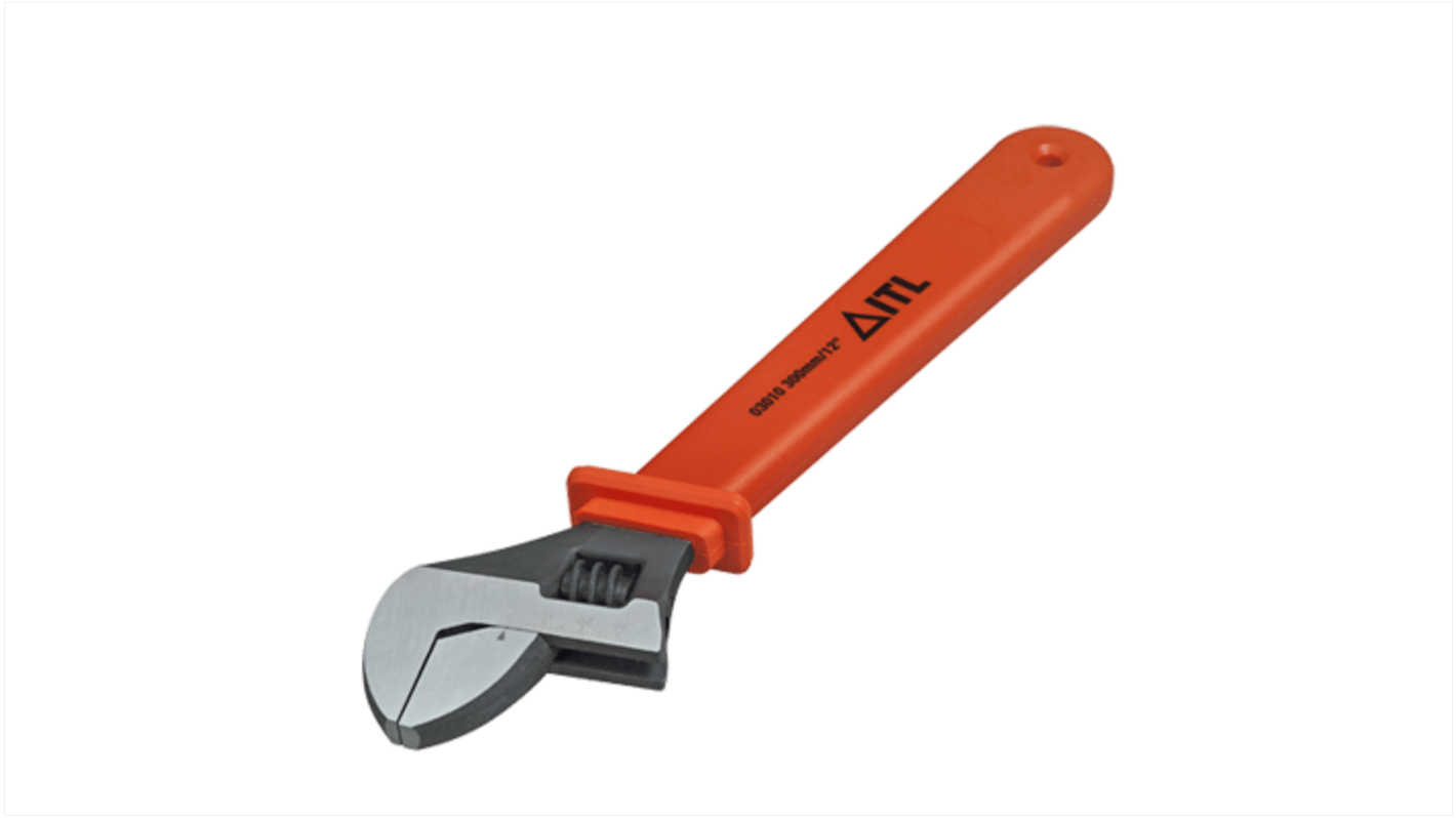 ITL Insulated Tools Ltd Adjustable Spanner, 156 mm Overall, Thermoplastic Grip Handle, VDE/1000V