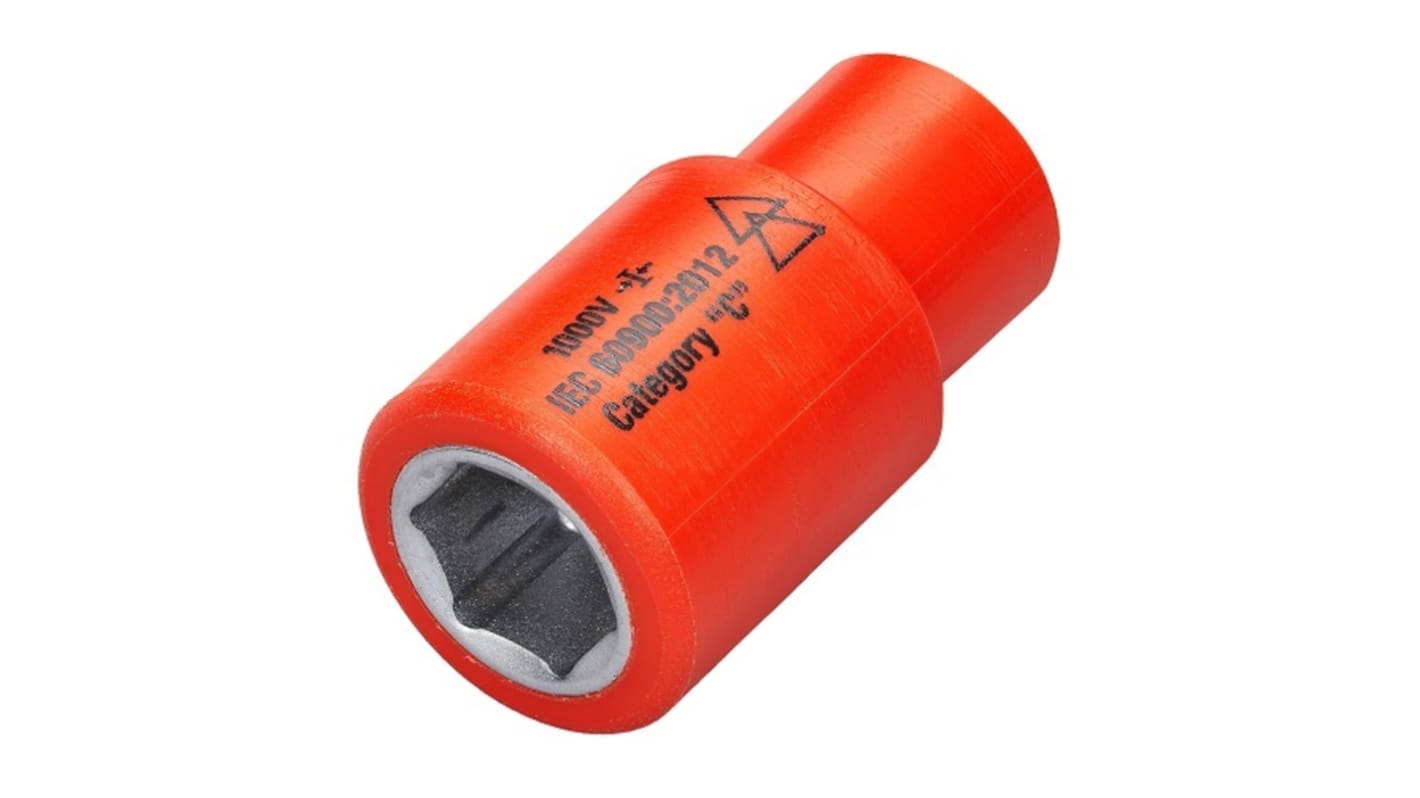 ITL Insulated Tools Ltd 4mm公制六角绝缘标准套筒, 1/4 in驱动头, 41 mm总长
