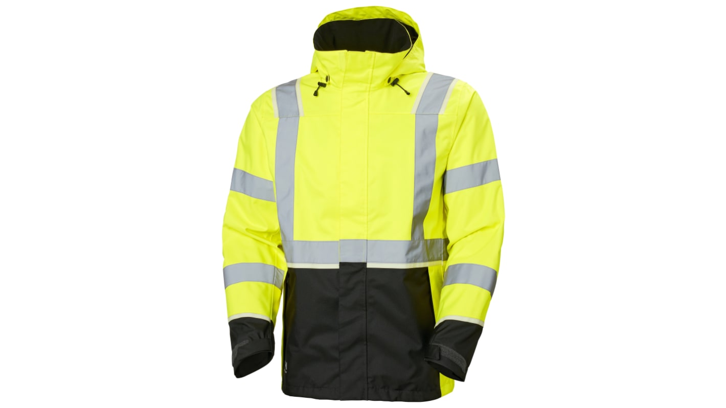 Helly Hansen Unisex Warnschutzjacke Atmungsaktiv, Wasserdicht, Polyester Schwarz/Grün/Weiß/Gelb, Größe M