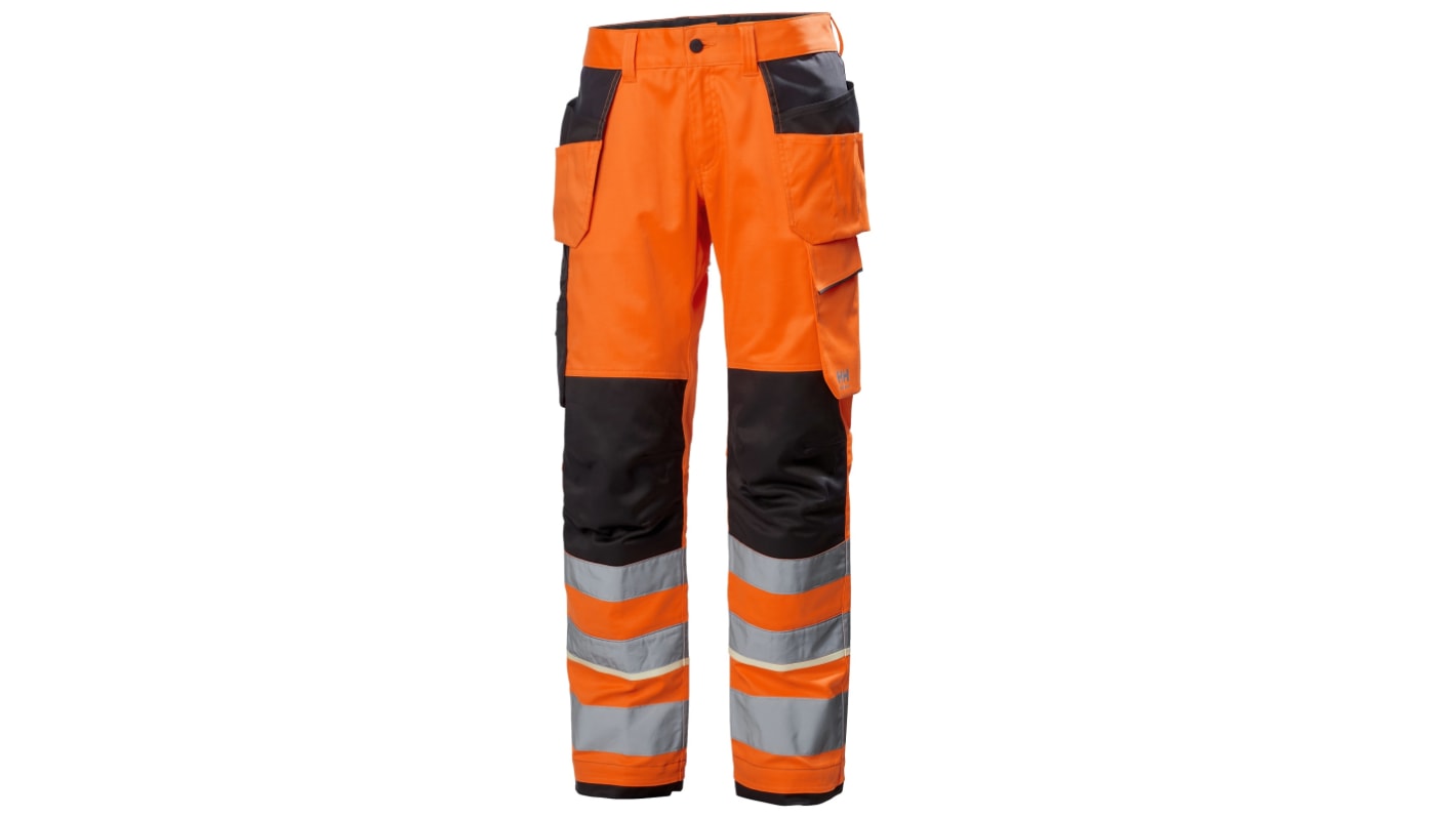 Helly Hansen Hi Vis Unisex Warnschutzhose, Baumwolle, Elastan, Polyester Schwarz/Grün/Weiß/Gelb, Größe 100cm x 85cm