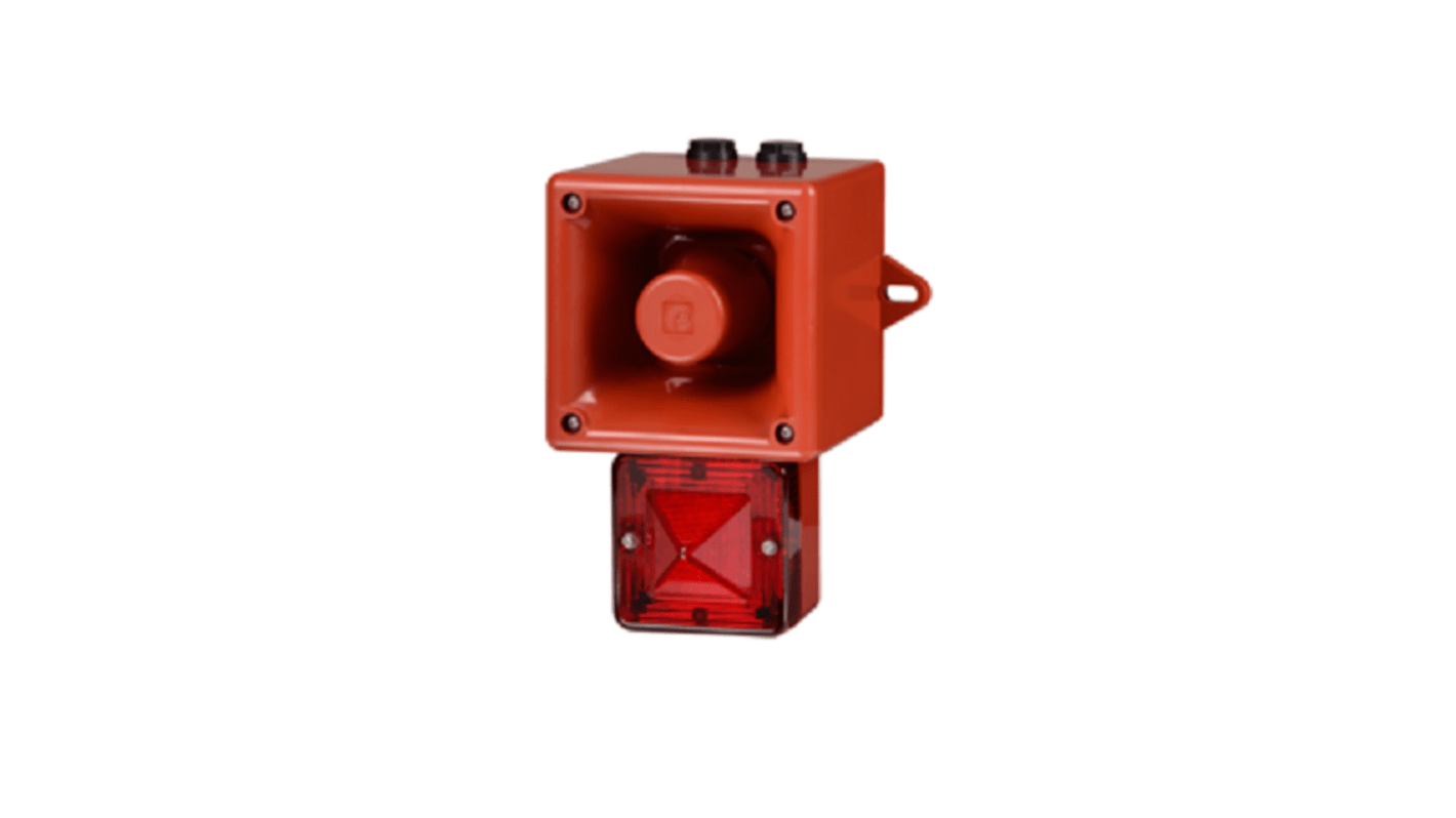 e2s AL105NX Series Amber Sounder Beacon, 230 V, IP66, Wall Mount, ±113dB at 1 Metre