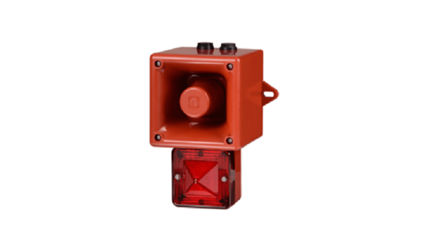 e2s AL105NX Series Red Sounder Beacon, 230 V, IP66, Wall Mount, 113dB at 1 Metre